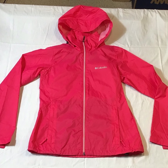 Columbia Womens Small Pink Switchback Waterproof Hooded Rain Jacket Packable - Picture 12 of 16